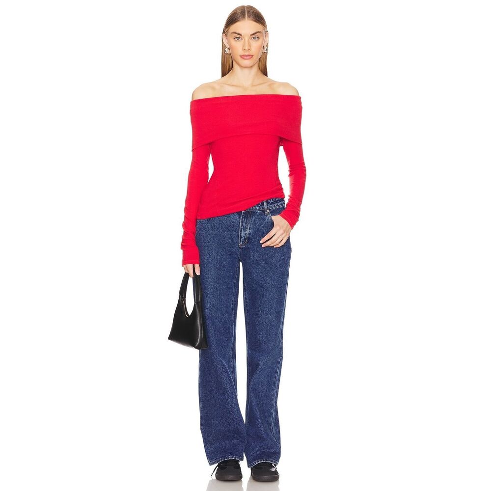 We The Free Red Off the Shoulder Cotton Tunic Sz XL NWT